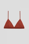 BASERANGE Mississippi bra narrow side series collection bamboo fiber bamboo cotton soft underwear France BAS-BRMI-BL-AU23-SHAOHONG burn red